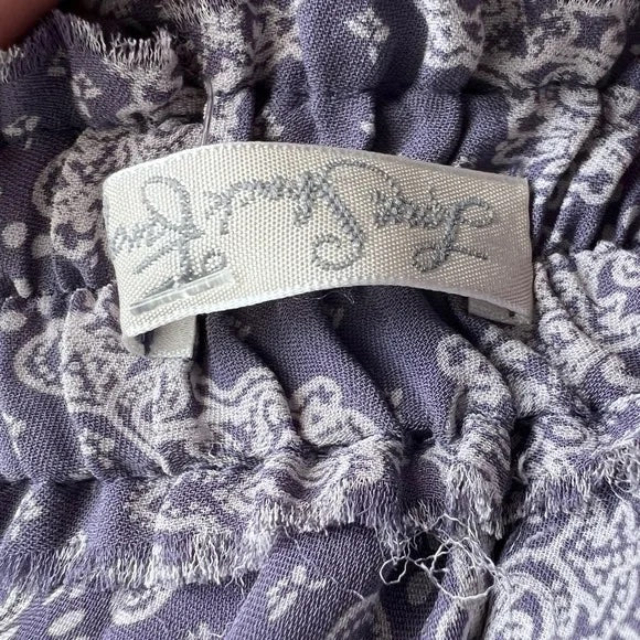 Loveshackfancy Purple Print Halter Neck 100% Silk Maxi Dress