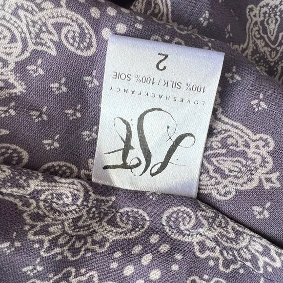 Loveshackfancy Purple Print Halter Neck 100% Silk Maxi Dress