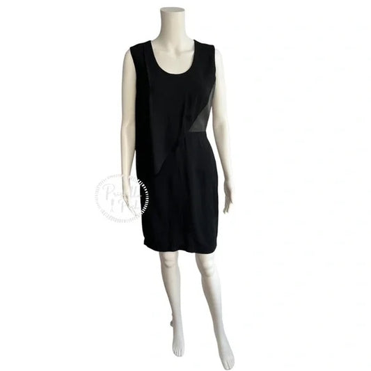 NWT Alexander Wang Asymmetric Draped Dress with Leather Bodice