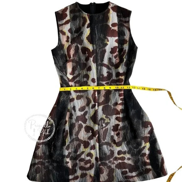 Christian Dior Animal Print Mini Dress A Line Fit and Flare Leopard Cheetah Size 2