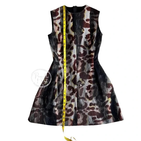 Christian Dior Animal Print Mini Dress A Line Fit and Flare Leopard Cheetah Size 2