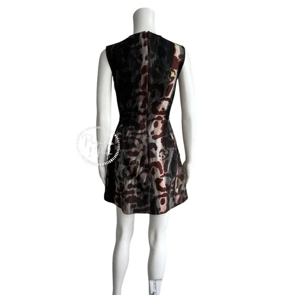 Christian Dior Animal Print Mini Dress A Line Fit and Flare Leopard Cheetah Size 2
