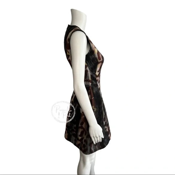 Christian Dior Animal Print Mini Dress A Line Fit and Flare Leopard Cheetah Size 2