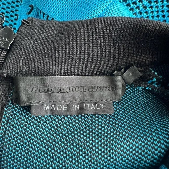 Alexander Wang Runway Bi Color Mesh Tee Sneaker Collection Dress neon Blue Black