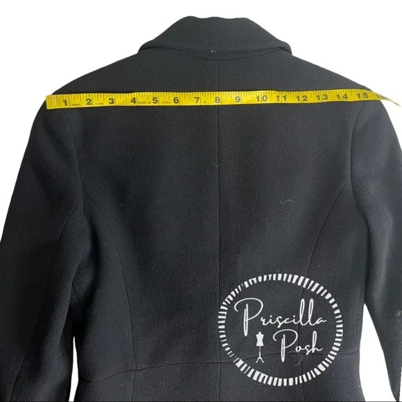 Christian Dior Womens Pleated Silk One Button Blazer Black Wool Bar Jacket 4