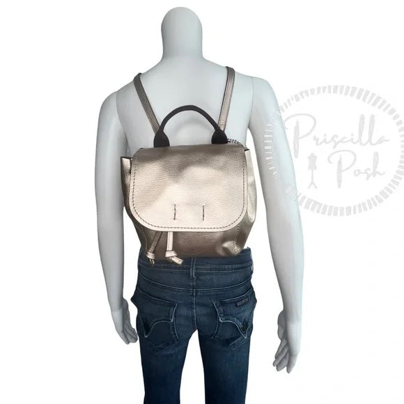 Coach F16605 Derby Backpack Metallic Leather Gold Convertible Backpack Crossbody