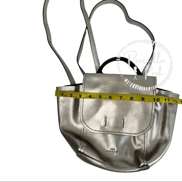 Coach F16605 Derby Backpack Metallic Leather Gold Convertible Backpack Crossbody