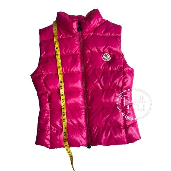 Moncler Bright Pink Puffer Vest Goose Down Padded Hot Pink