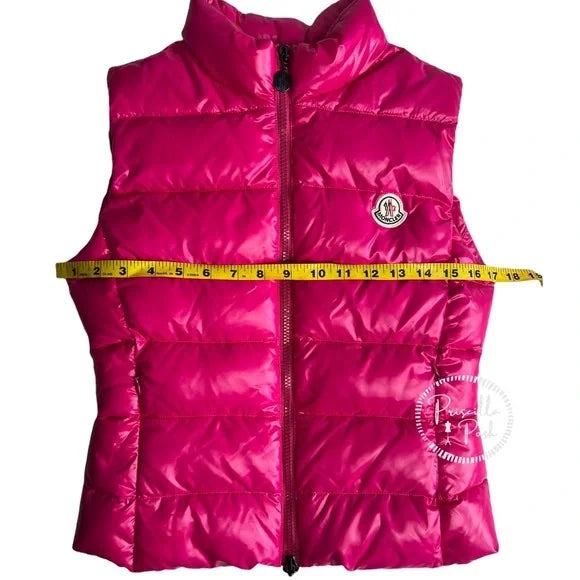Moncler Bright Pink Puffer Vest Goose Down Padded Hot Pink