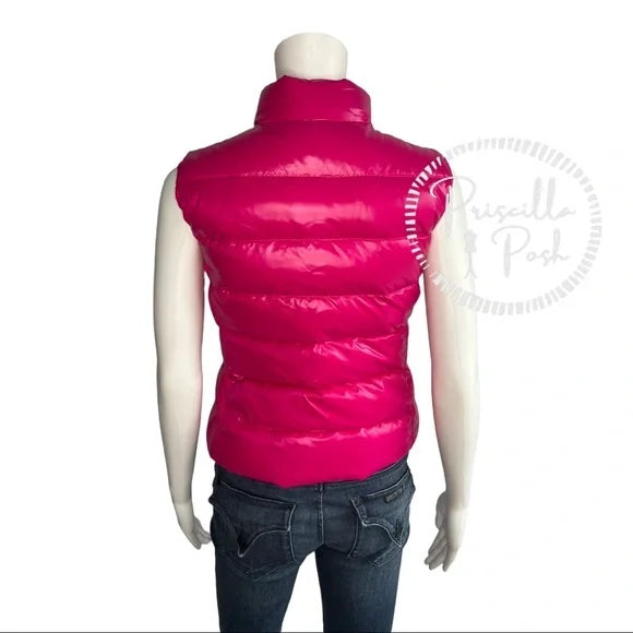 Moncler Bright Pink Puffer Vest Goose Down Padded Hot Pink