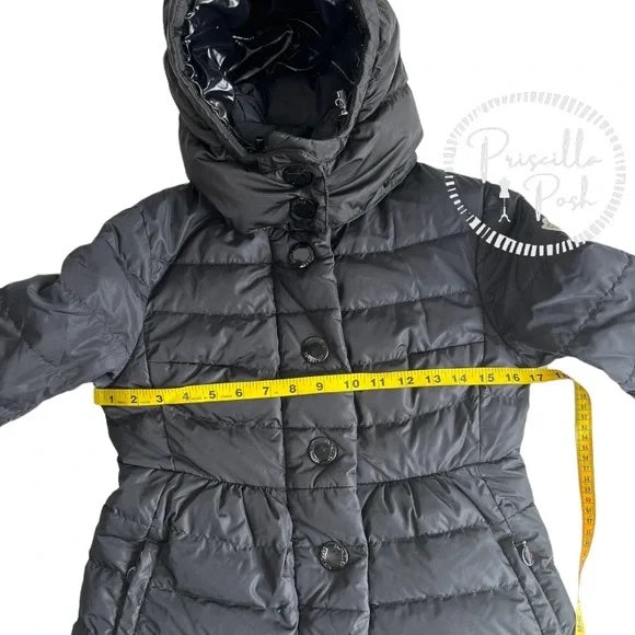 Moncler Black Knee Length Puffer Coat Goose Down Puffer Jacket Long Full Length