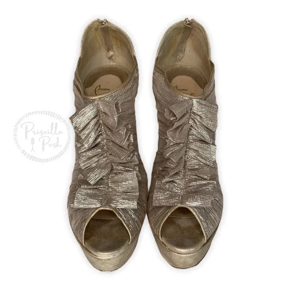 Christian Louboutin Gold Canon 140 Metallic Bootie