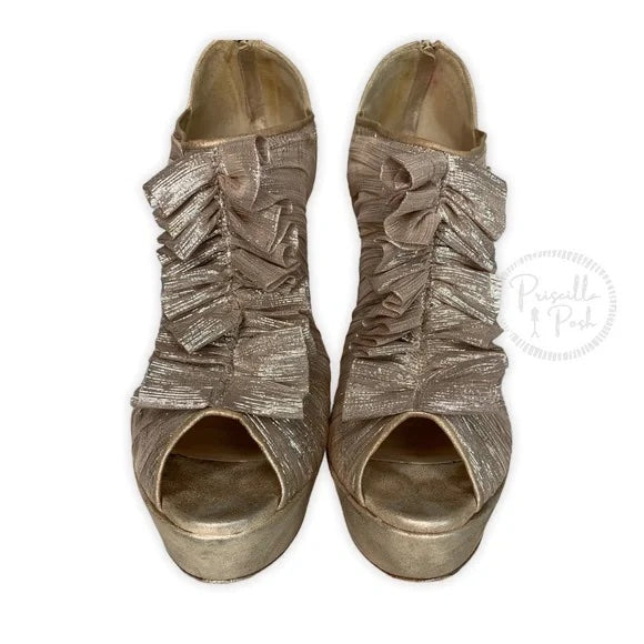 Christian Louboutin Gold Canon 140 Metallic Bootie