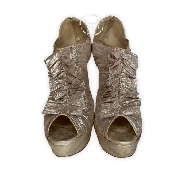 Christian Louboutin Gold Canon 140 Metallic Bootie