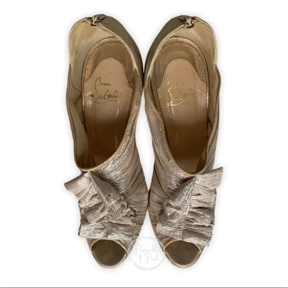 Christian Louboutin Gold Canon 140 Metallic Bootie