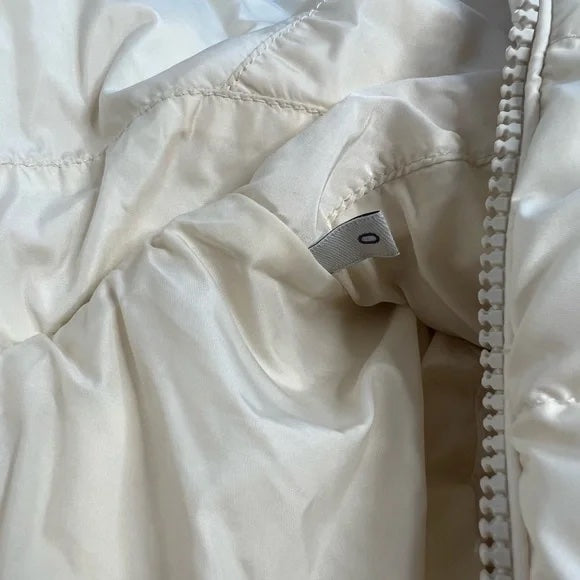 Moncler Ivory White Long Puffer Jacket Goose Down Flamme Puffer Jacket With Hood