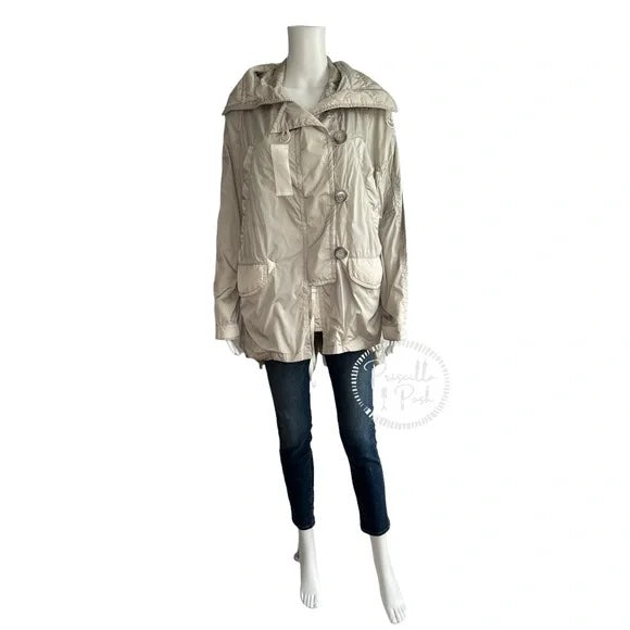 Moncler Women's Grey Sora Parka Long Jacket Parka Peplum Size 1