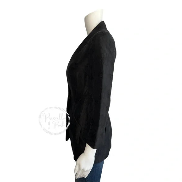 Alexander McQueen Black Silk Honeycomb and Bee Embroidered Blazer Jacket IT 40