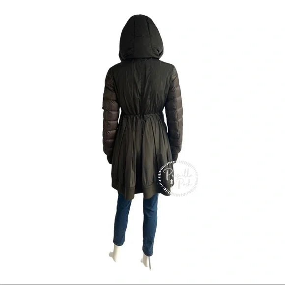 Moncler Drawstring-Back Puffer Jacket Olive Green “Chambly” Long Puffer Coat