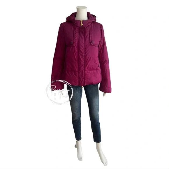 Moncler Magenta 'Amaryllis' Down Puffer Jacket Puffer Coat Fuchsia Pink Purple