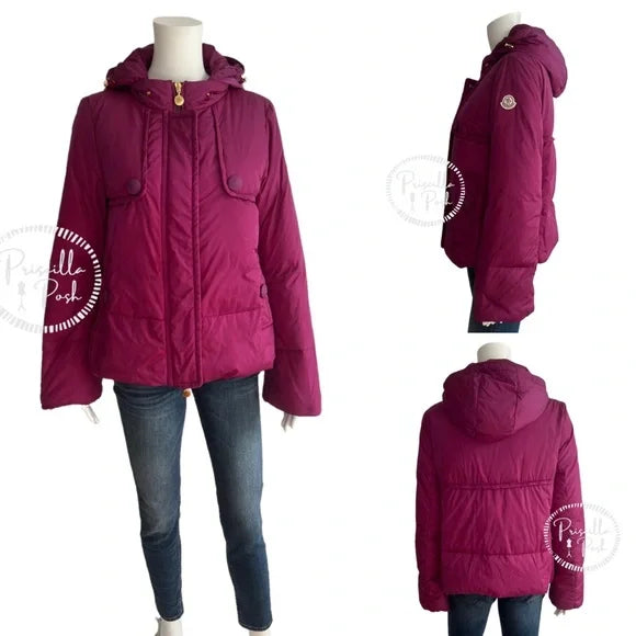 Moncler Magenta 'Amaryllis' Down Puffer Jacket Puffer Coat Fuchsia Pink Purple