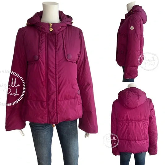 Moncler Magenta 'Amaryllis' Down Puffer Jacket Puffer Coat Fuchsia Pink Purple