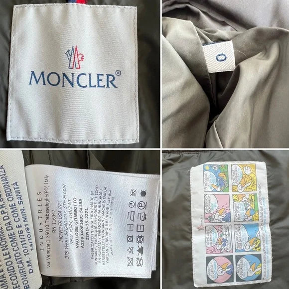 Moncler Vauloge Quilted Parka Jacket With Flounce Hem Olive Green Puffer Jacket