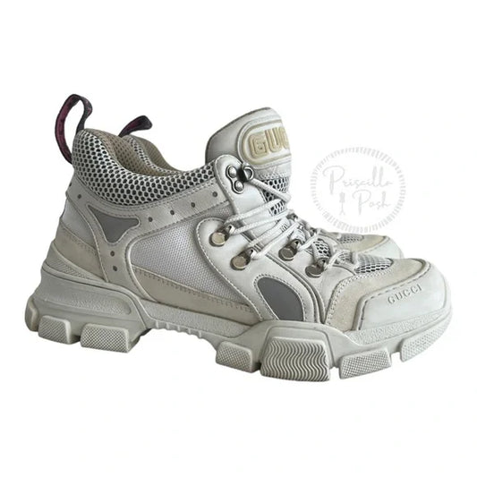 Gucci White Leather Reflective Chunky Sneakers Lug Sole 9