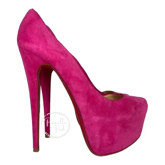 Christian Louboutin Daffodile 160mm Pumps Hot Pink Fuschia Heels Platform 39.5