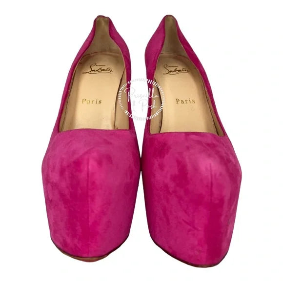 Christian Louboutin Daffodile 160mm Pumps Hot Pink Fuschia Heels Platform 39.5