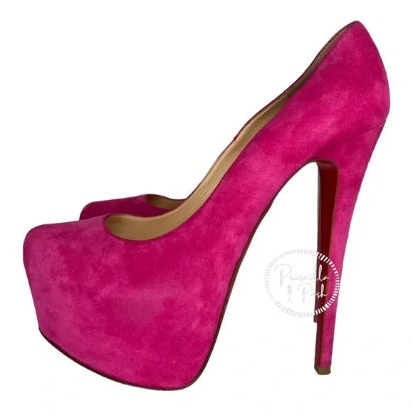 Christian Louboutin Daffodile 160mm Pumps Hot Pink Fuschia Heels Platform 39.5