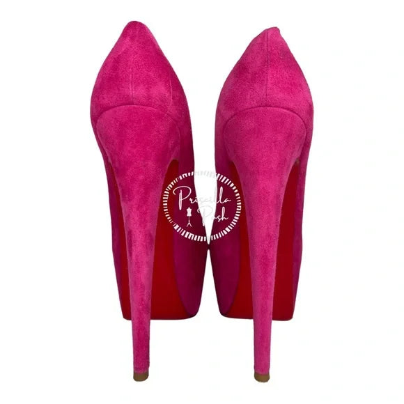 Christian Louboutin Daffodile 160mm Pumps Hot Pink Fuschia Heels Platform 39.5