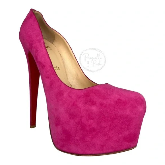 Christian Louboutin Daffodile 160mm Pumps Hot Pink Fuschia Heels Platform 39.5
