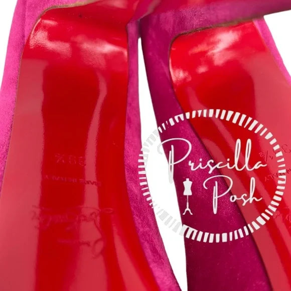 Christian Louboutin Daffodile 160mm Pumps Hot Pink Fuschia Heels Platform 39.5