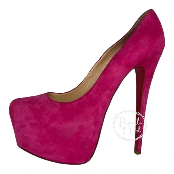 Christian Louboutin Daffodile 160mm Pumps Hot Pink Fuschia Heels Platform 39.5