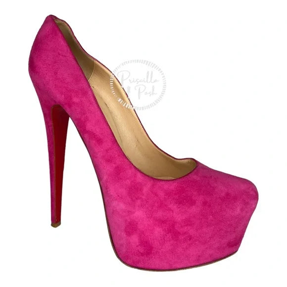 Christian Louboutin Daffodile 160mm Pumps Hot Pink Fuschia Heels Platform 39.5