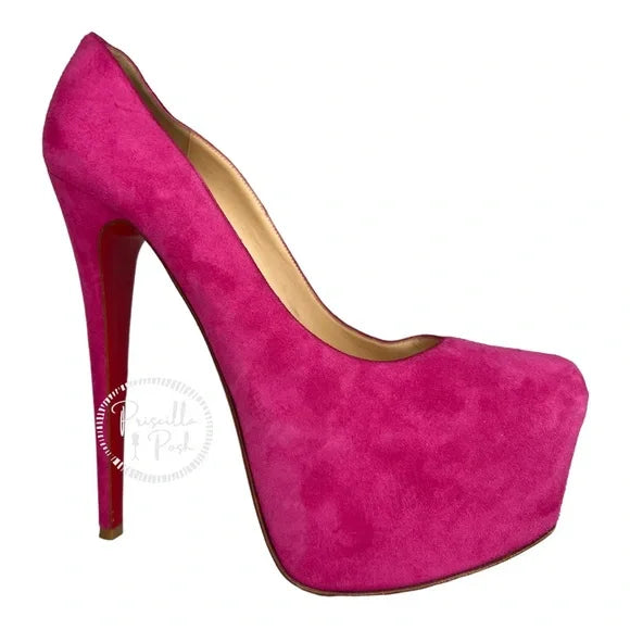 Christian Louboutin Daffodile 160mm Pumps Hot Pink Fuschia Heels Platform 39.5