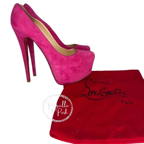 Christian Louboutin Daffodile 160mm Pumps Hot Pink Fuschia Heels Platform 39.5