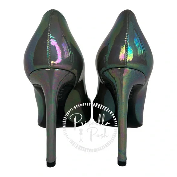 Christian Dior Graphite 'Sublime' iridescent leather pumps High Heel rainbow 37