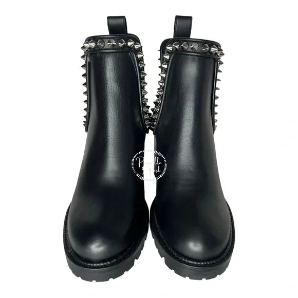 NWB Christian Louboutin Capahutta 70 Spiked Leather Chelsea Boots Size 39