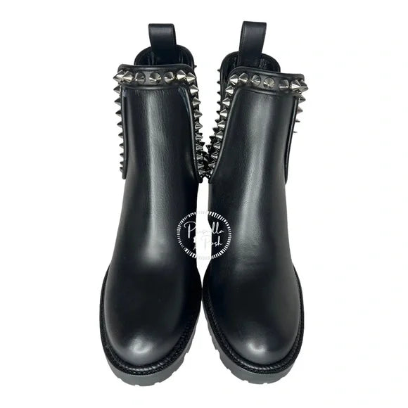 NWB Christian Louboutin Capahutta 70 Spiked Leather Chelsea Boots Size 39