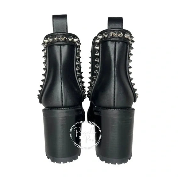 NWB Christian Louboutin Capahutta 70 Spiked Leather Chelsea Boots Size 39
