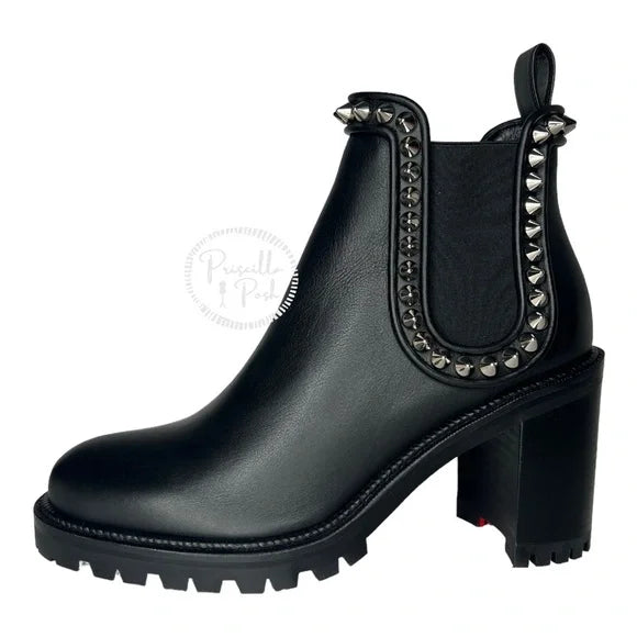 NWB Christian Louboutin Capahutta 70 Spiked Leather Chelsea Boots Size 39