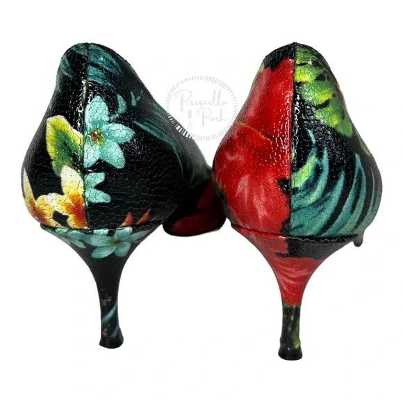 Christian Louboutin Pigalle Follies 55 Hawaii Pumps tropical floral flower heels 38
