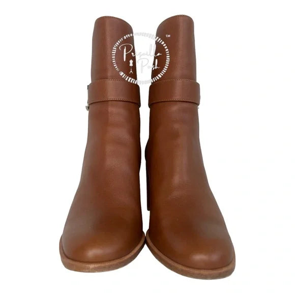 Christian Louboutin Leather 70 Chelsea Booties Chestnut Brown Block Heel 39