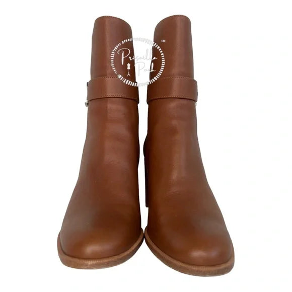 Christian Louboutin Leather 70 Chelsea Booties Chestnut Brown Block Heel 39