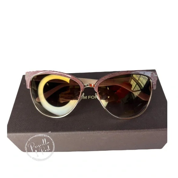 NEW TOM FORD Women's Fany Cat Eye Sunglasses, 59mm Pink Brown