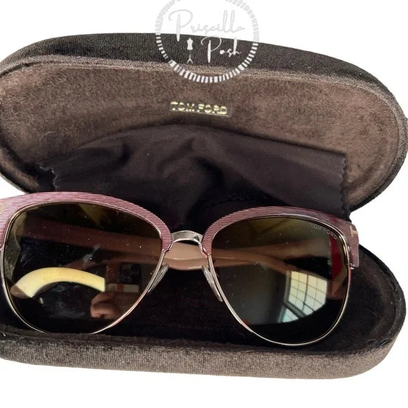 NEW TOM FORD Women's Fany Cat Eye Sunglasses, 59mm Pink Brown