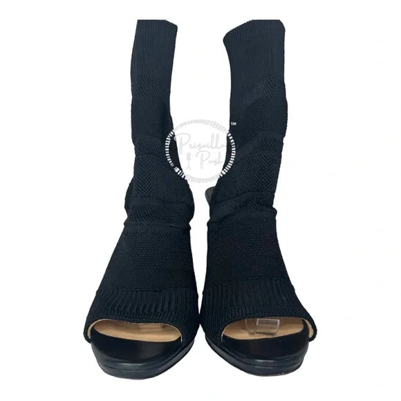 Christian Louboutin Boots Cheminene 120 cutout stretch-knit sock boots Black 38.5