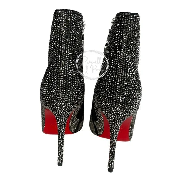 Christian Louboutin So Kate Custom AB Crystal Swarovski Boots Booties Ankle Boots